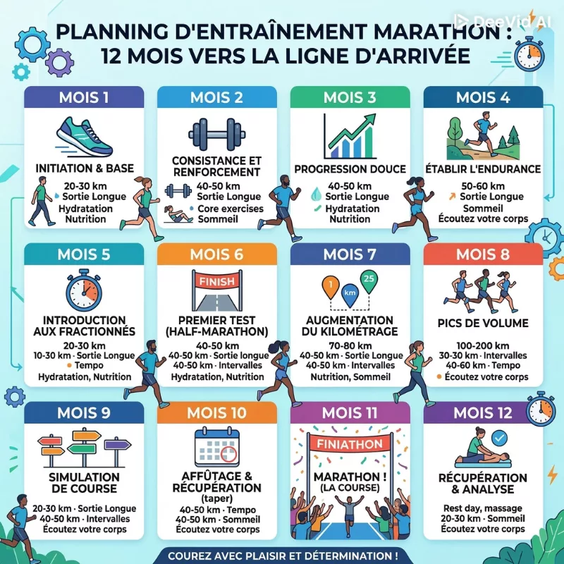 programme pour préparer un marathon en 1 an
