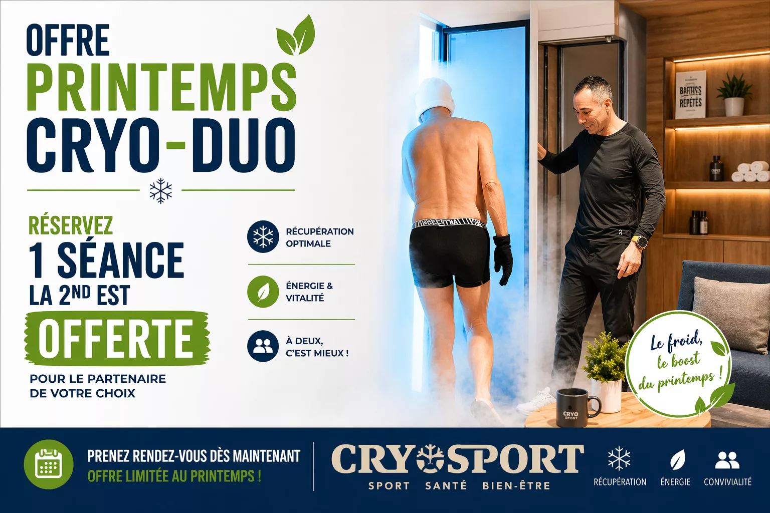 Offre printemps CryoSport : séance de cryothérapie en duo